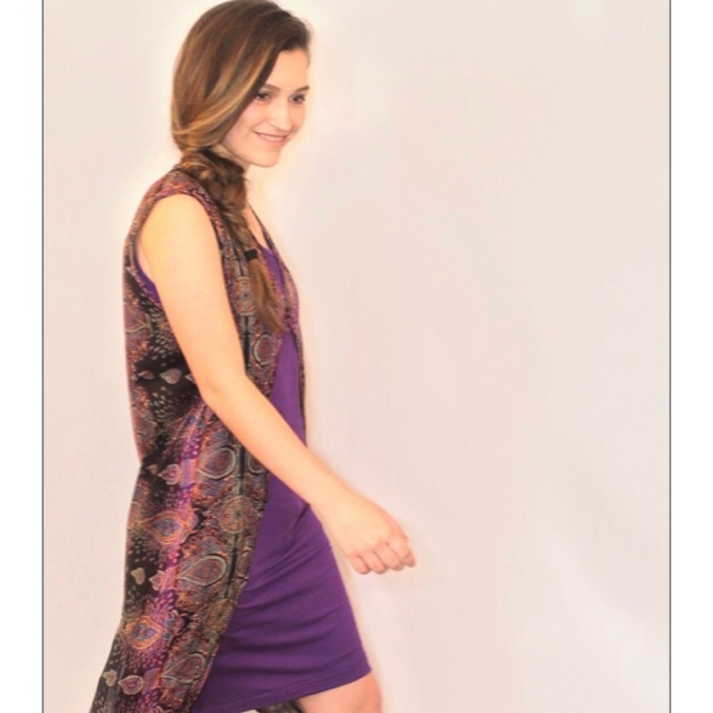 Purple Bohemian two piece set xxs-1x pajama robe - Picture 3 of 8